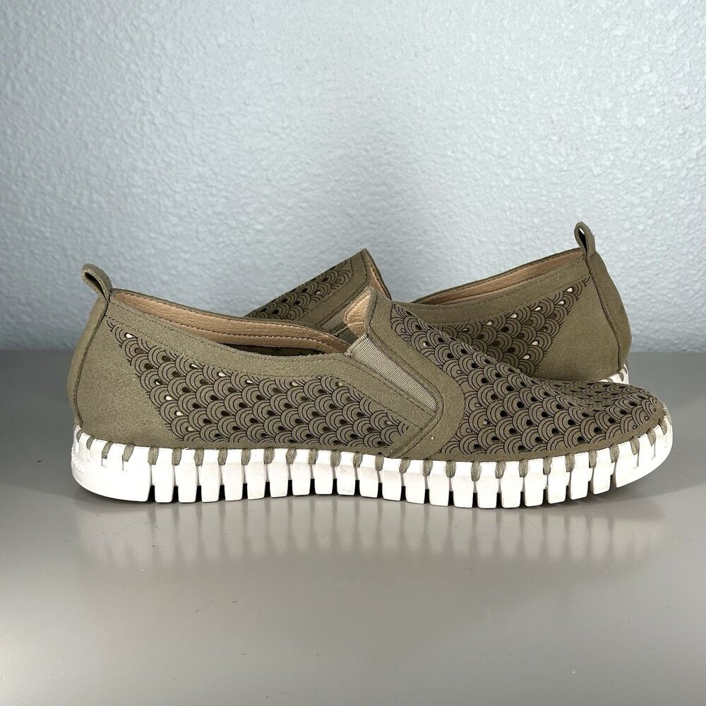 ILSE JACOBSEN Shoes Women’s EU 40 Tulip Slip-On Flat Laser Cut Comfort Sneaker - Picture 7 of 13